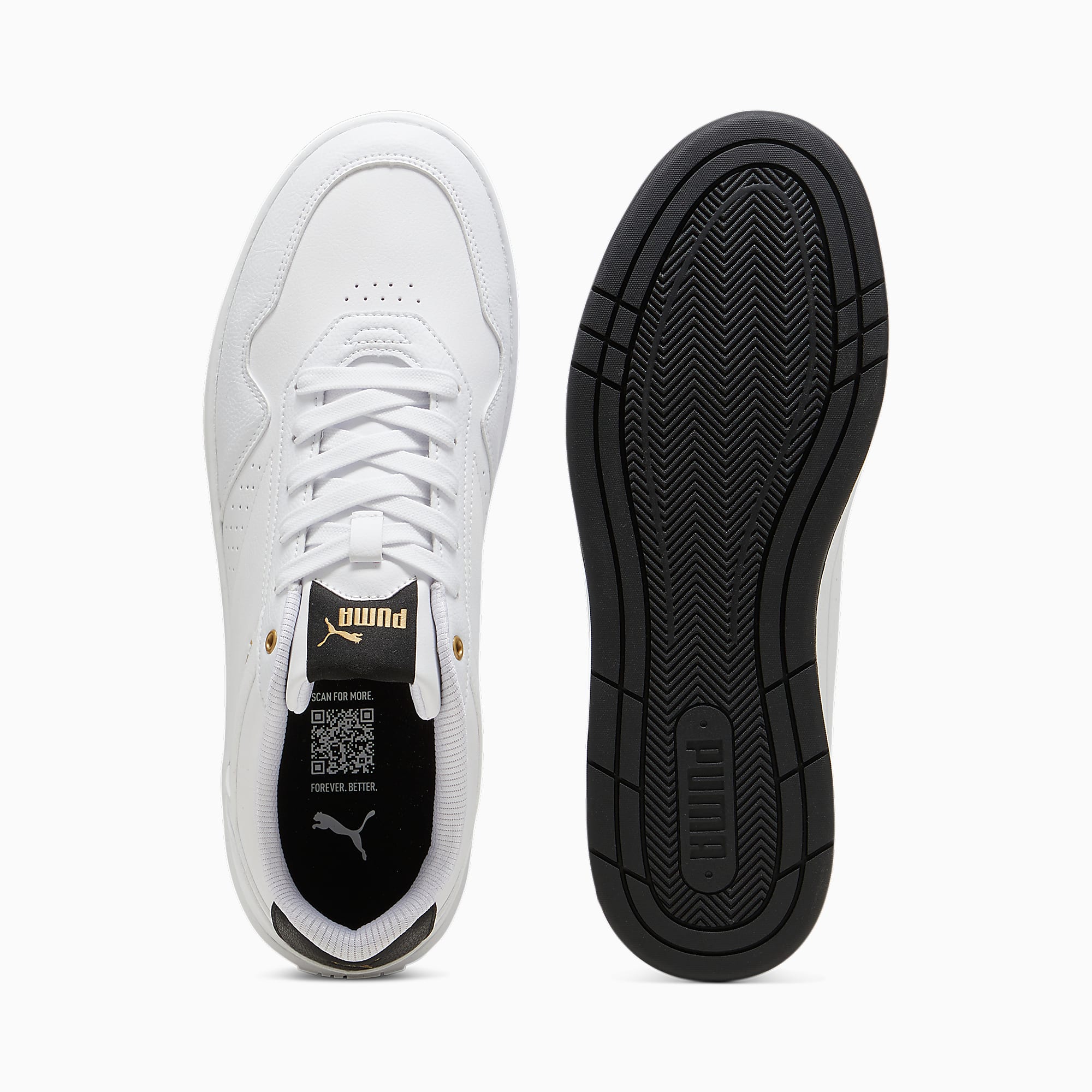 Court CLASSIC Ayakkabı - PUMA White-PUMA Black-PUMA Gold - 395018_07 - Görsel 4