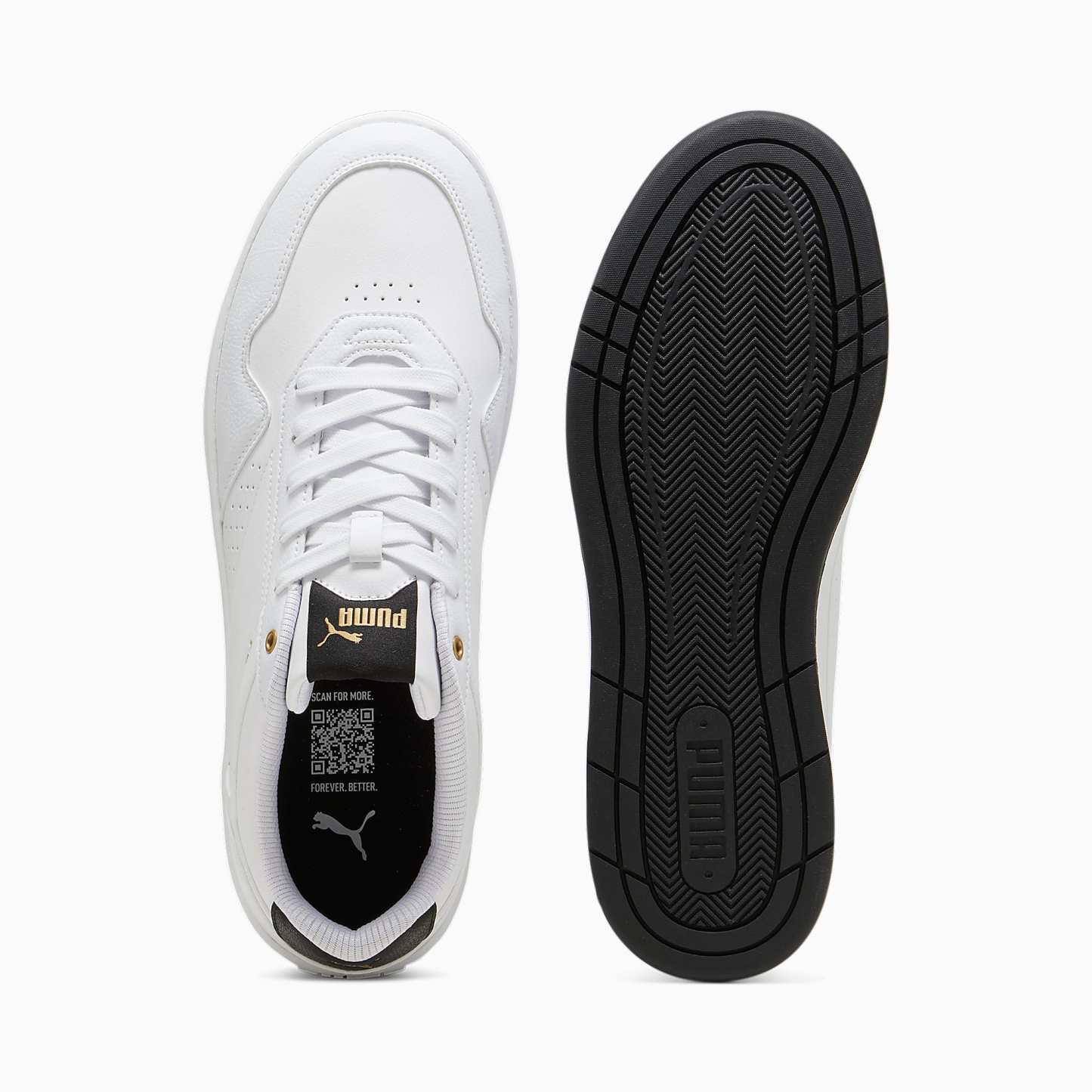 Court CLASSIC Ayakkabı - PUMA White-PUMA Black-PUMA Gold - 395018_07 - Görsel 4