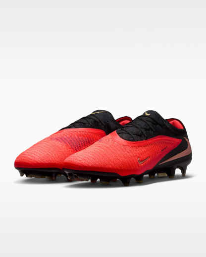 Nike Phantom 6 Low Elite Kuru Çim Zemin Kramponu - Bright Crimson/Bright Crimson/Siyah