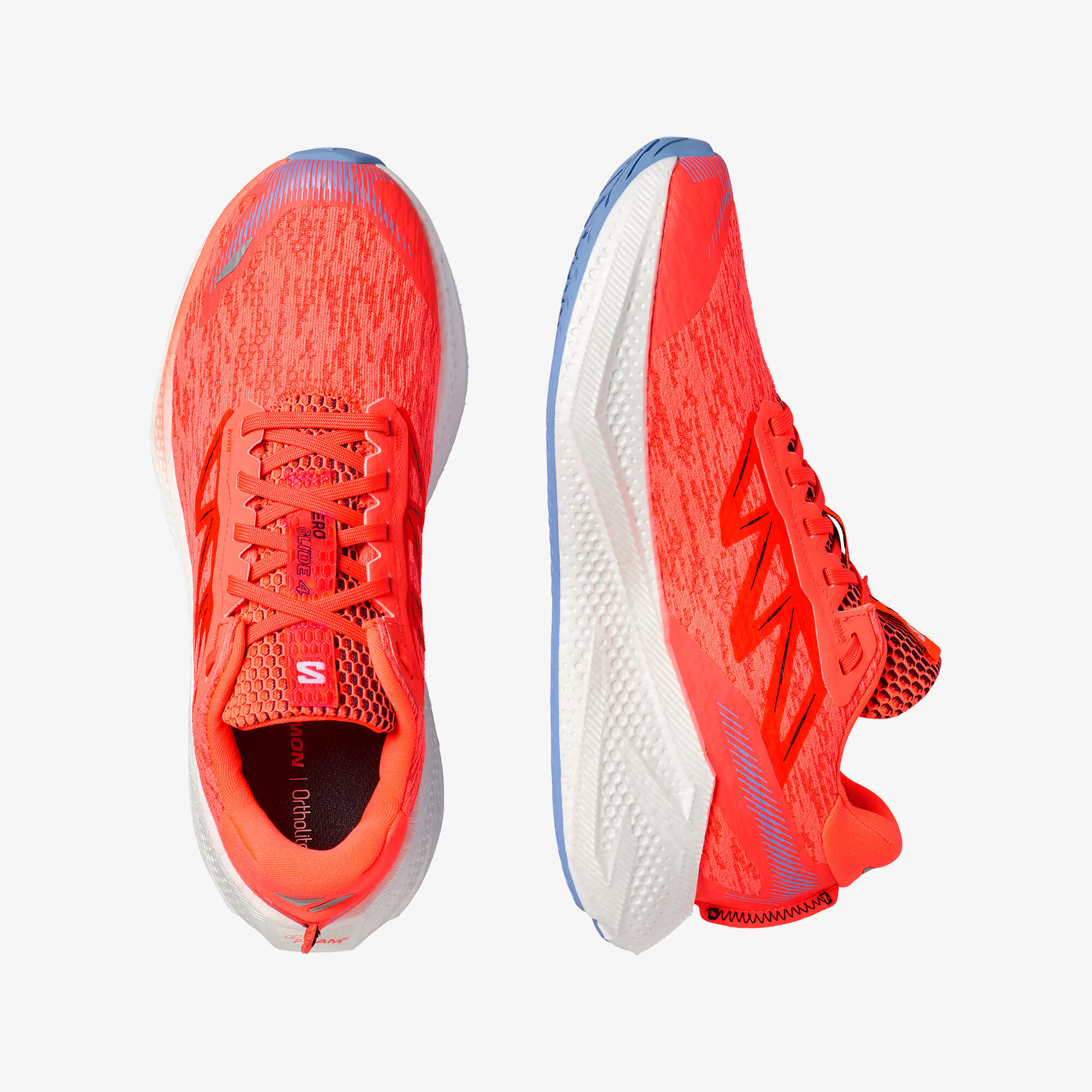 Salomon AERO GLIDE 4 Erkek Koşu Ayakkabısı Maritime Blue L49226400 - Neon Flame - L49154500 - image 2