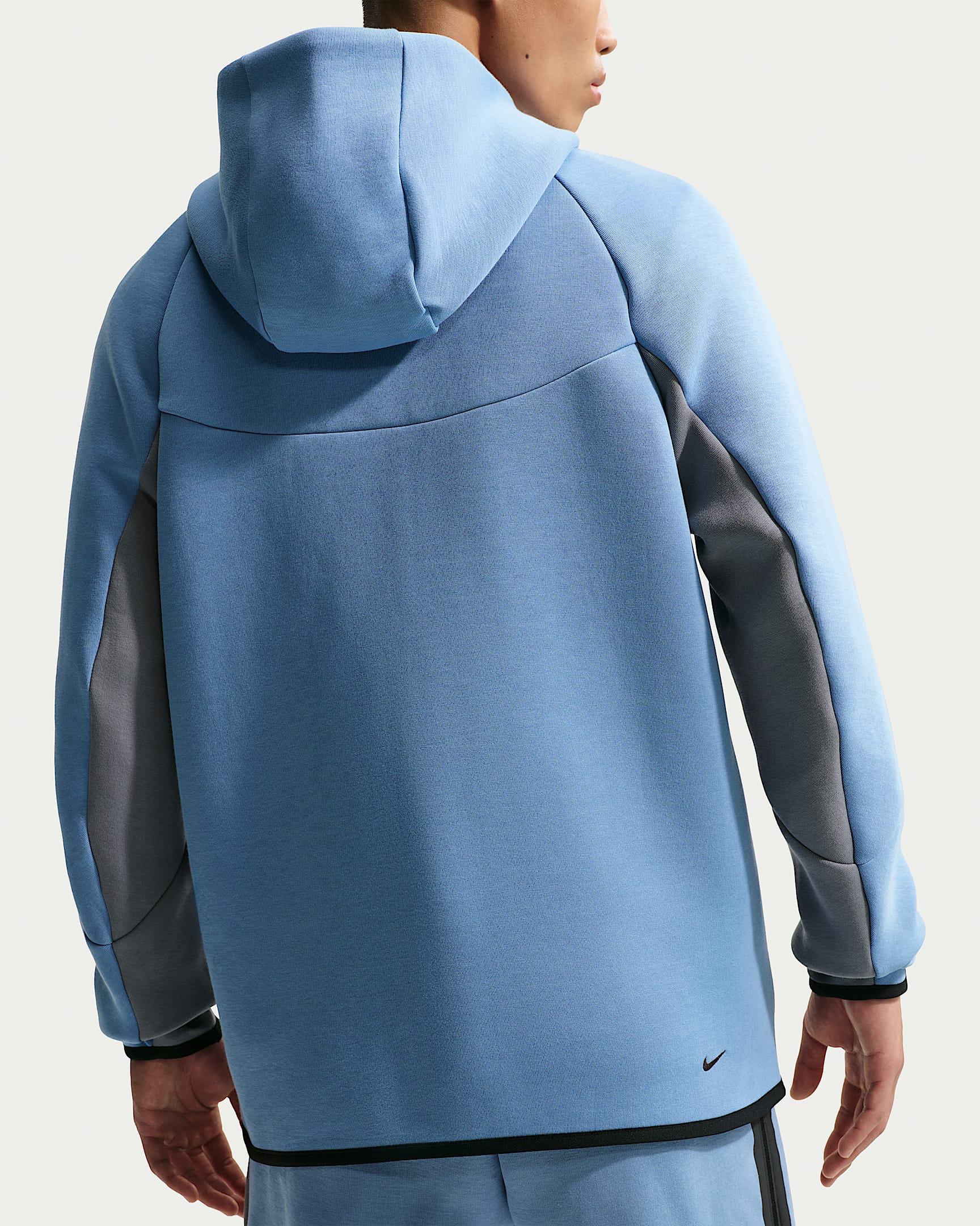 Nike Tech Fleece Windrunner Tam Boy Fermuarlı Erkek Ceketi - Work Blue/Cool Grey/Siyah