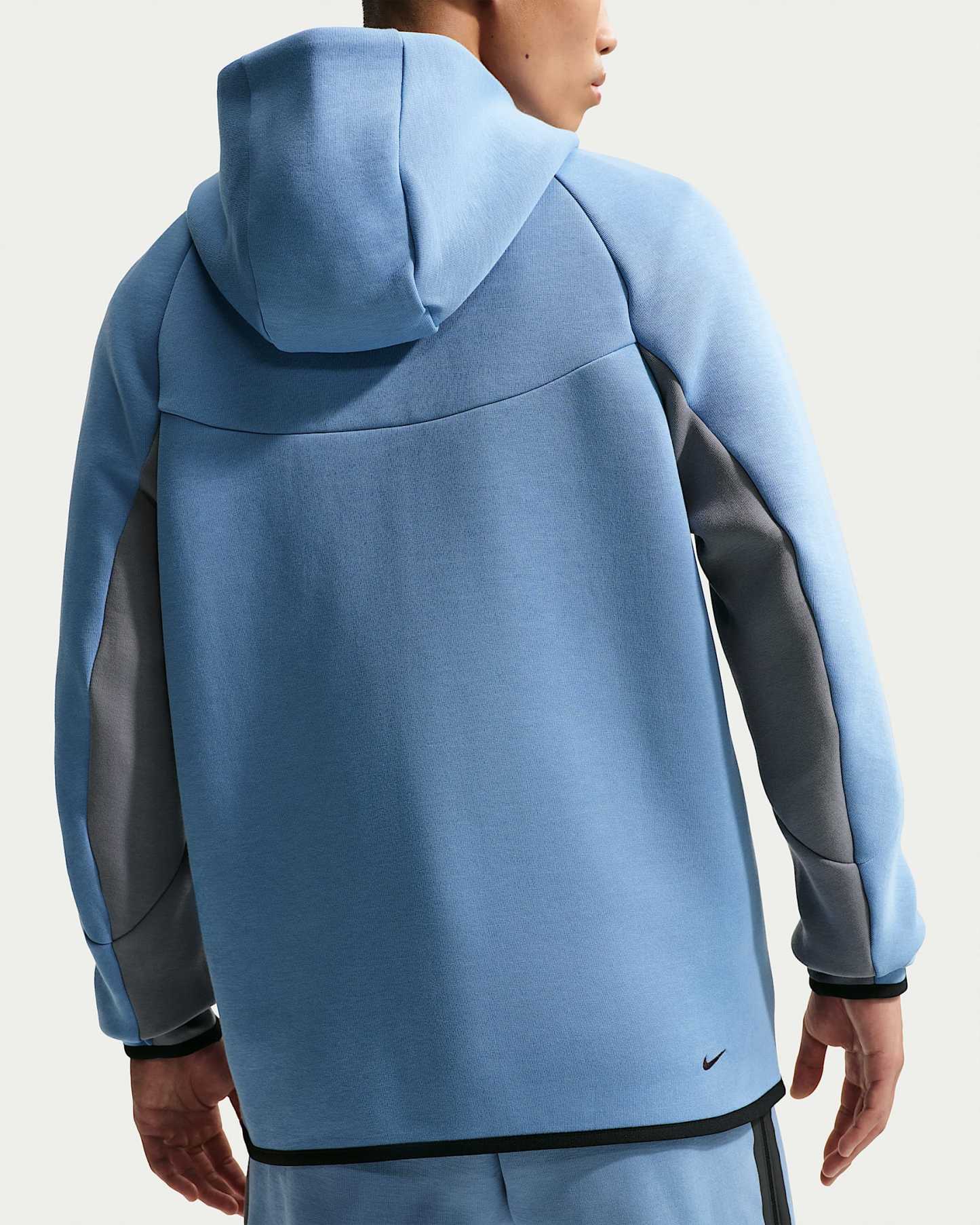Nike Tech Fleece Windrunner Tam Boy Fermuarlı Erkek Ceketi - Work Blue/Cool Grey/Siyah
