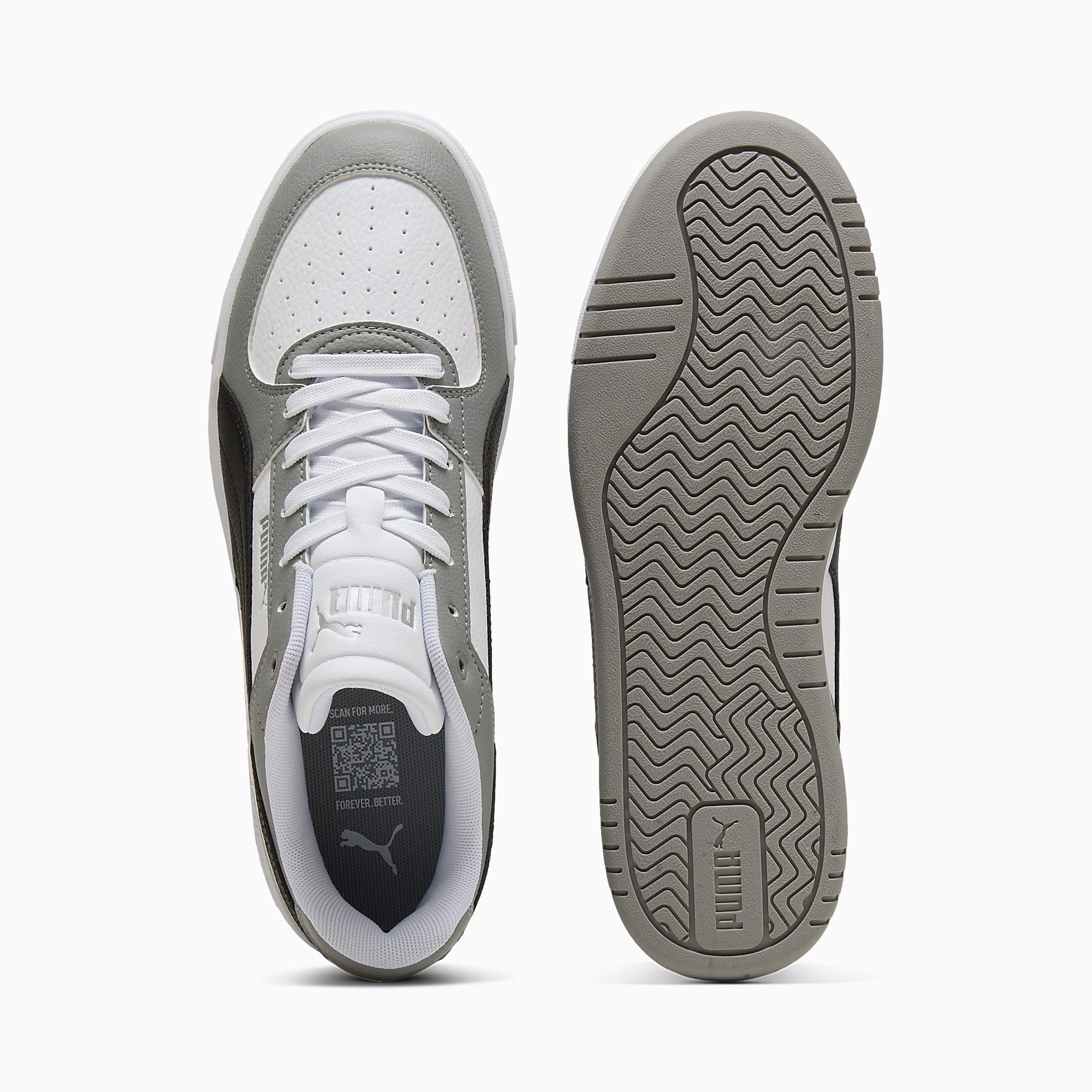 PUMA Caven UNISEX Ayakkabı - PUMA White-PUMA Black-Gray Echo - 409170_10 - Görsel 4