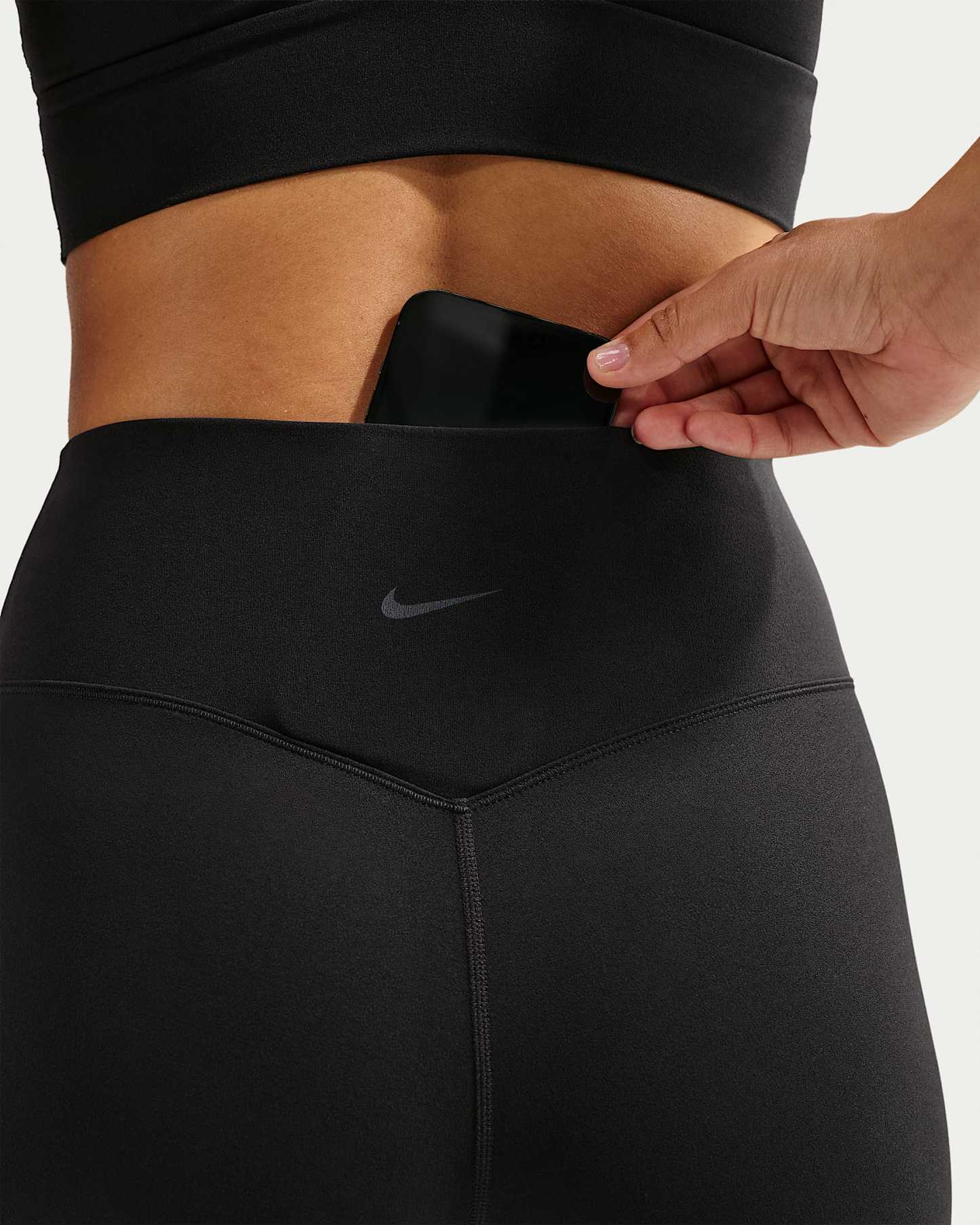 Nike Zenvy Yüksek Belli 20 cm Kadın Bisiklet Şortu - Siyah/Cool Grey