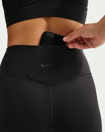 Nike Zenvy Yüksek Belli 20 cm Kadın Bisiklet Şortu - Siyah/Cool Grey