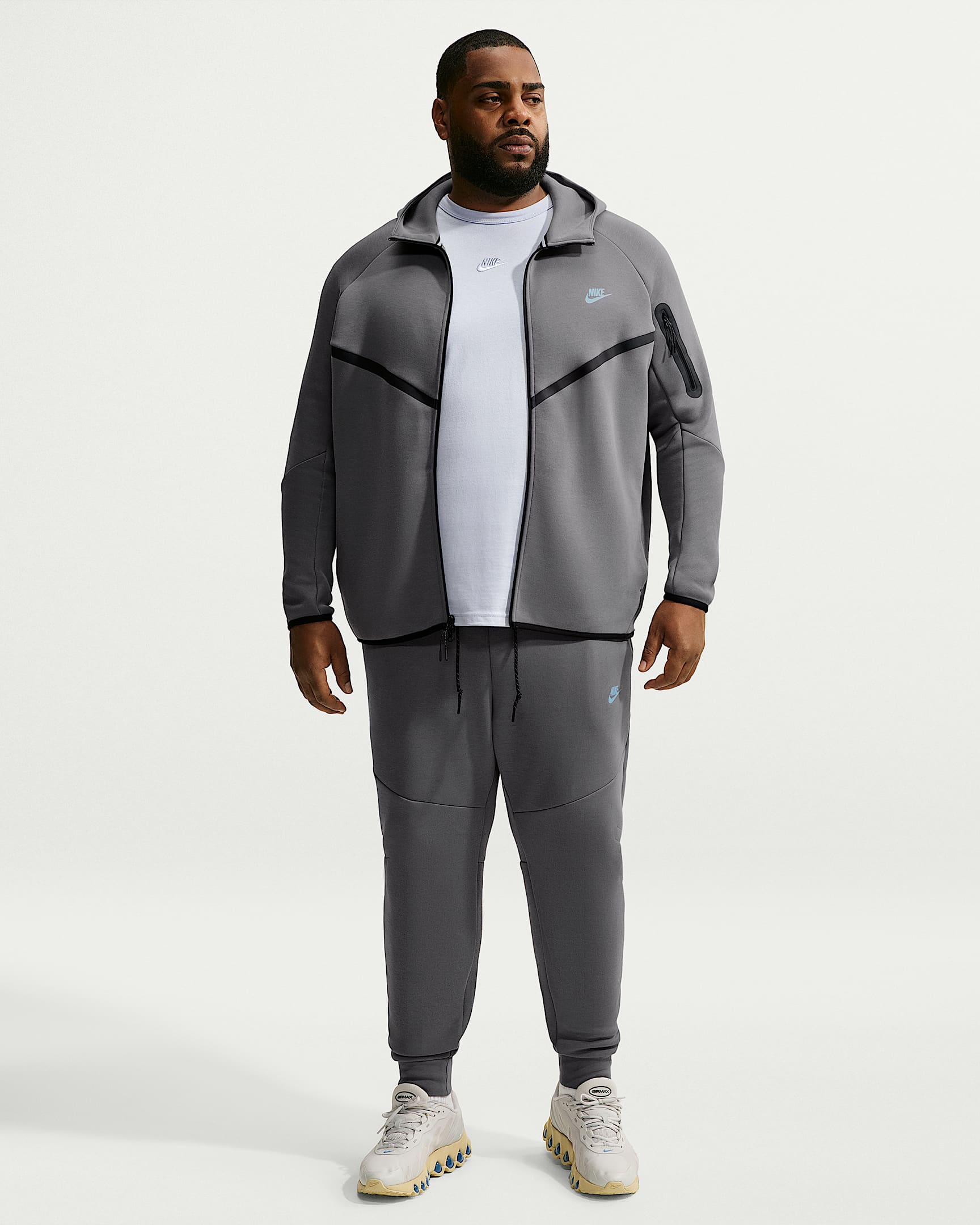 Nike Tech Fleece Erkek Jogger'ı - Smoke Grey/Football Blue