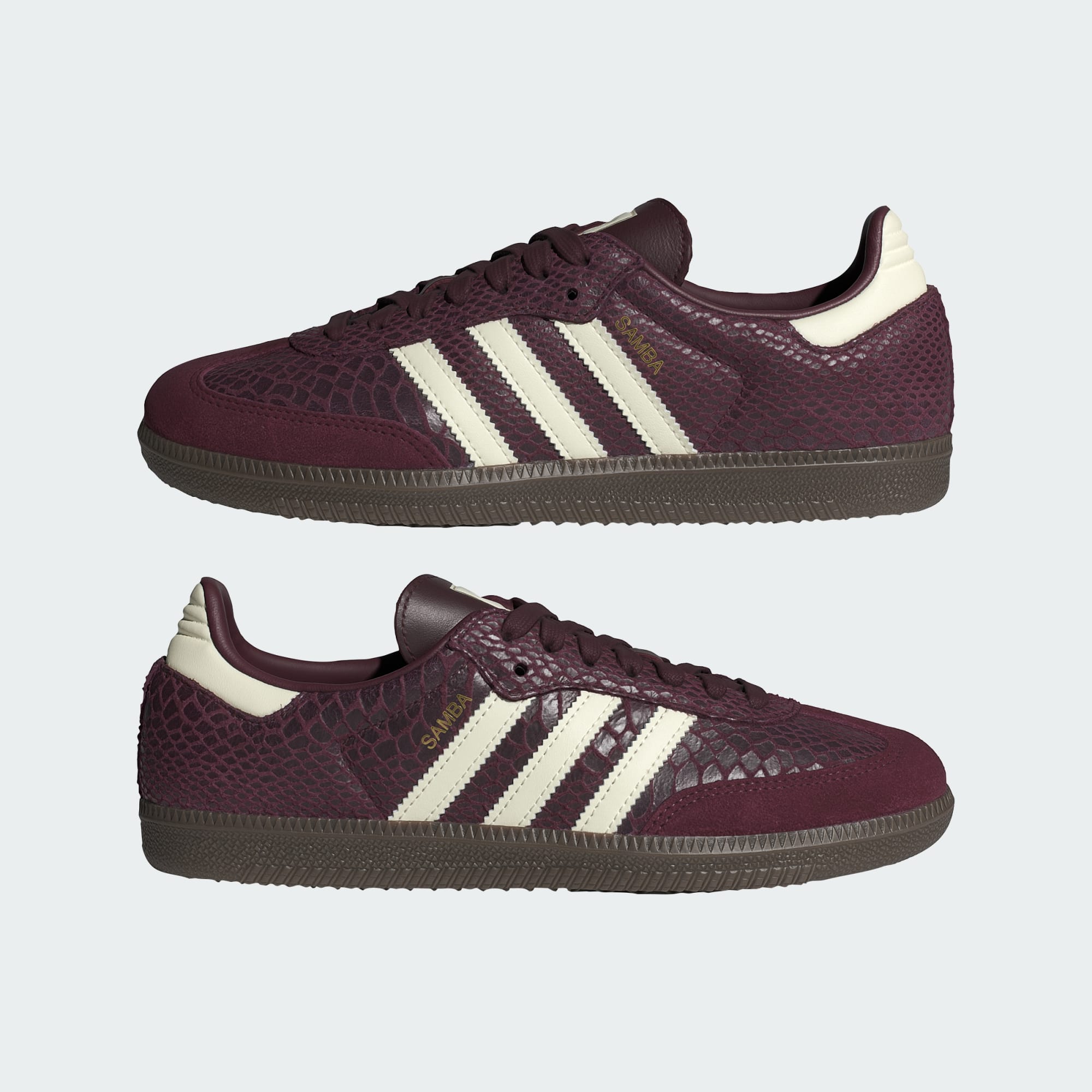 SAMBA OG YILAN DESENLİ AYAKKABI - Maroon / Cream White / Gold Metallic - IH3979 - Görsel 7