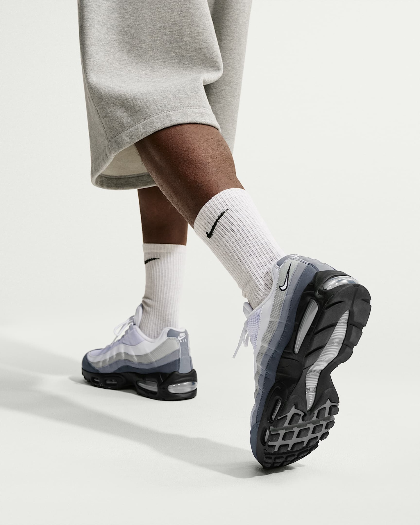 Nike Air Max 95 Big Bubble Erkek Ayakkabısı - Siyah/Pure Platinum/Wolf Grey/Beyaz