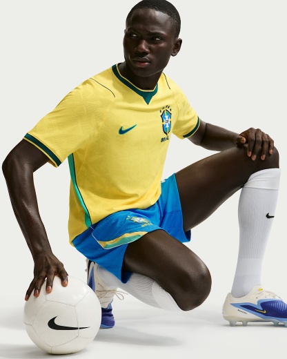 Brezilya Milli Takımı 2026 Maç İç Saha Nike Aero-FIT Erkek Futbol Forması - Canary/Light Menta/Geode Teal
