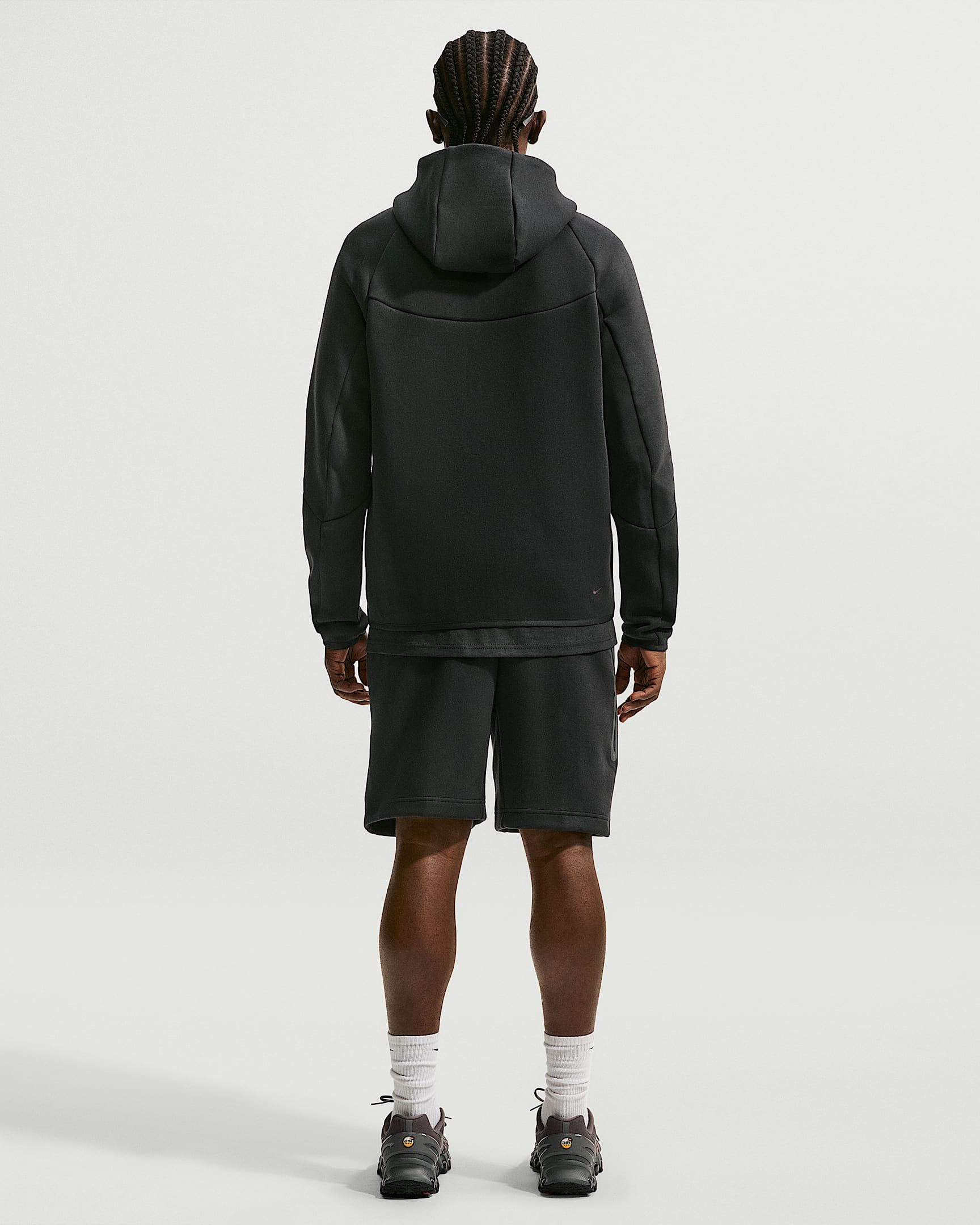 Nike Tech Fleece Windrunner Tam Boy Fermuarlı Erkek Ceketi - Siyah/Siyah