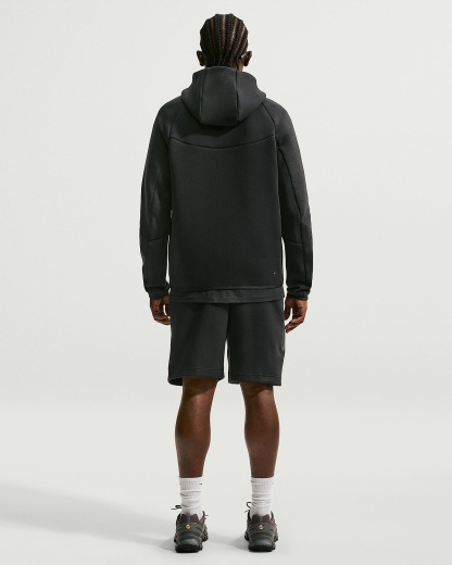 Nike Tech Fleece Windrunner Tam Boy Fermuarlı Erkek Ceketi - Siyah/Siyah