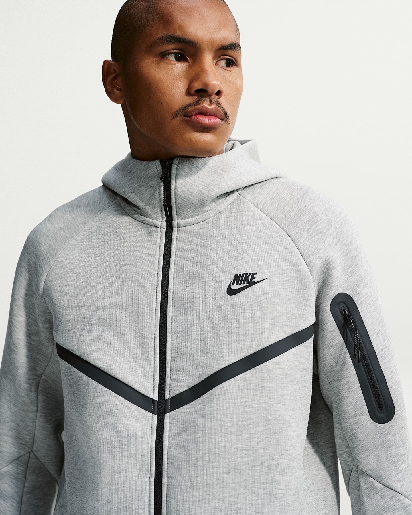 Nike Tech Fleece Windrunner Tam Boy Fermuarlı Erkek Ceketi - Dark Grey Heather/Siyah