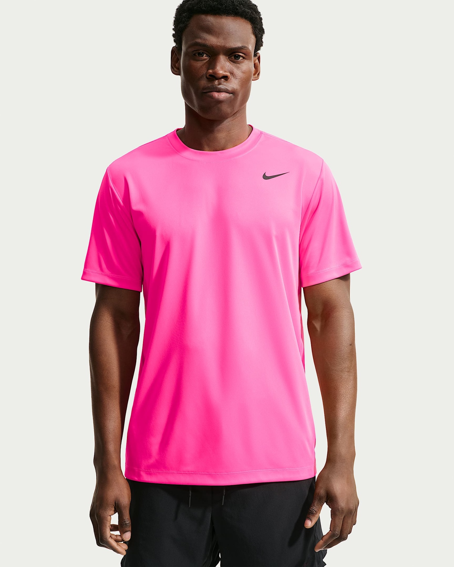 Nike Dri-FIT Erkek Antrenman Tişörtü - Hyper Pink/Siyah