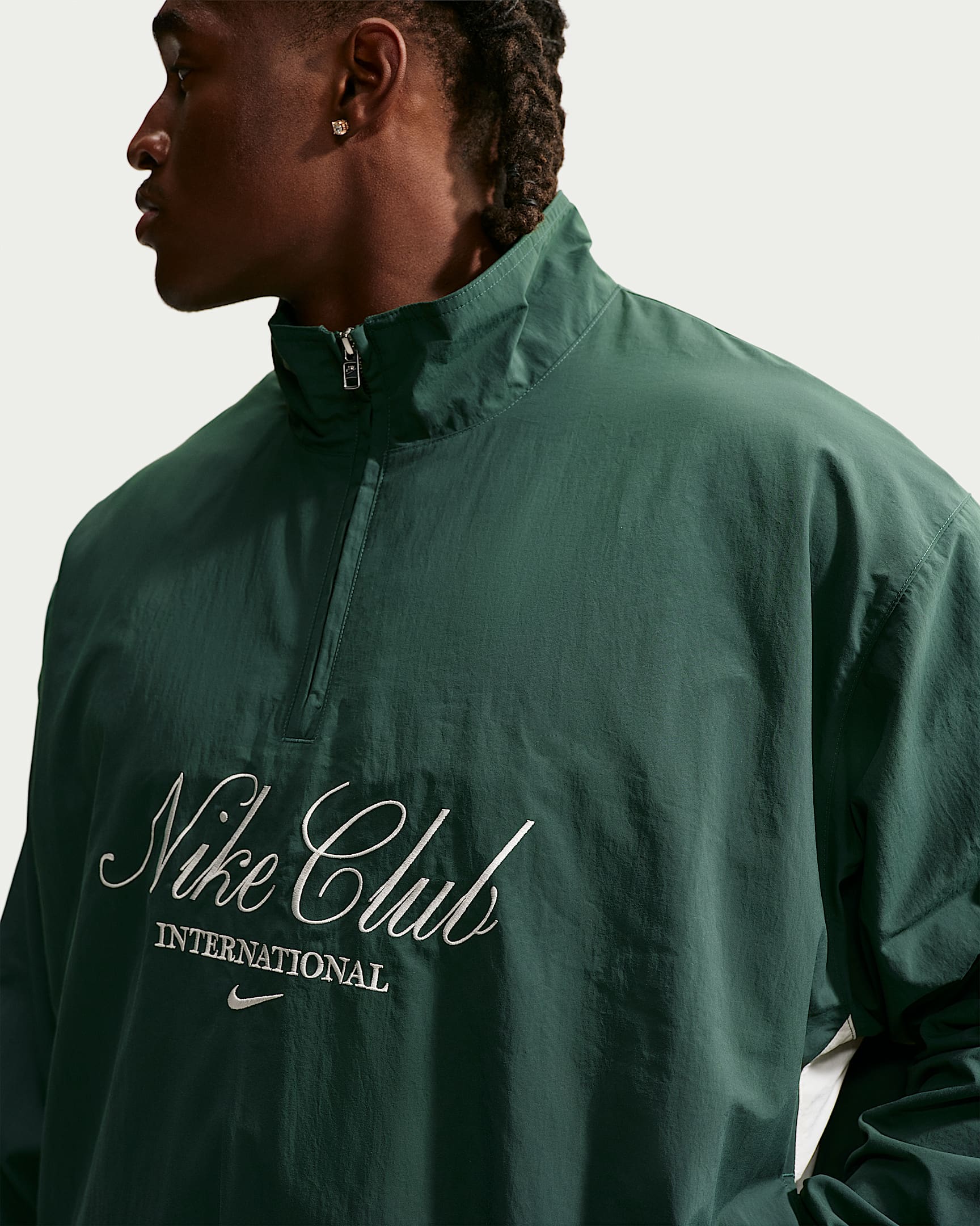Nike Club Yarım Fermuarlı Erkek Ceketi - Fir/Phantom/Phantom