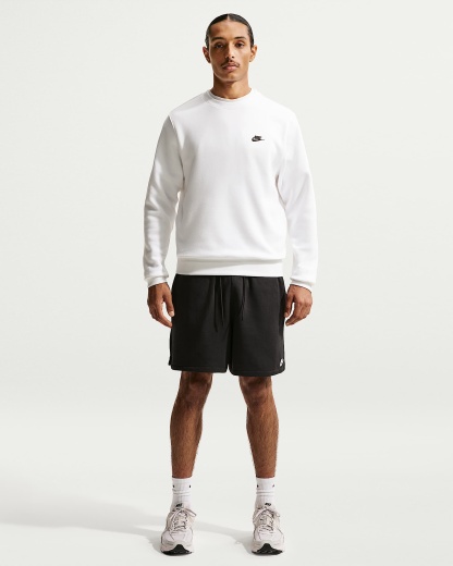 Nike Club Bol Kesimli Fransız Havlu Kumaşı Erkek Şortu - Siyah/Siyah/Beyaz