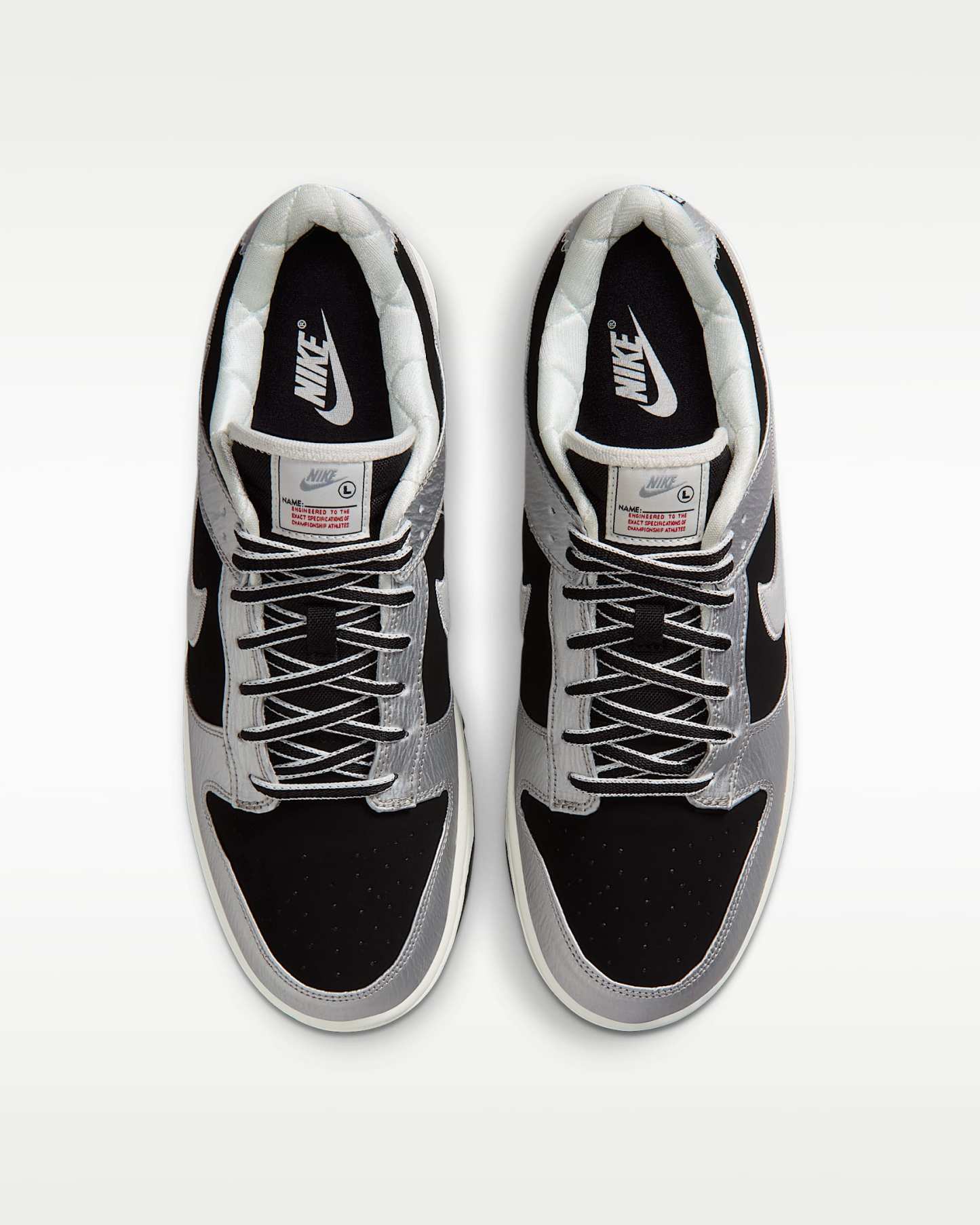 Nike Dunk Low Retro Erkek Ayakkabısı - Metallic Silver/Siyah/Sail/Metallic Silver