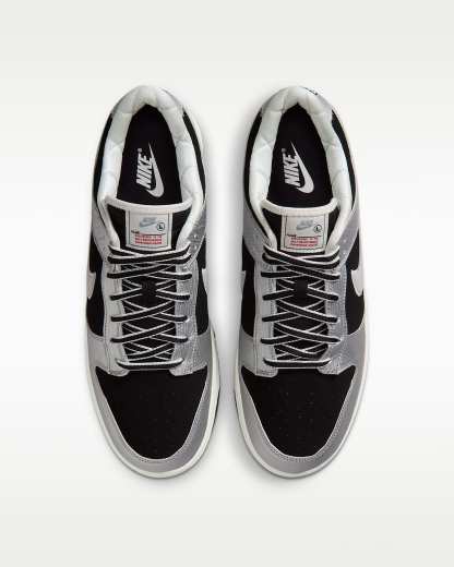 Nike Dunk Low Retro Erkek Ayakkabısı - Metallic Silver/Siyah/Sail/Metallic Silver