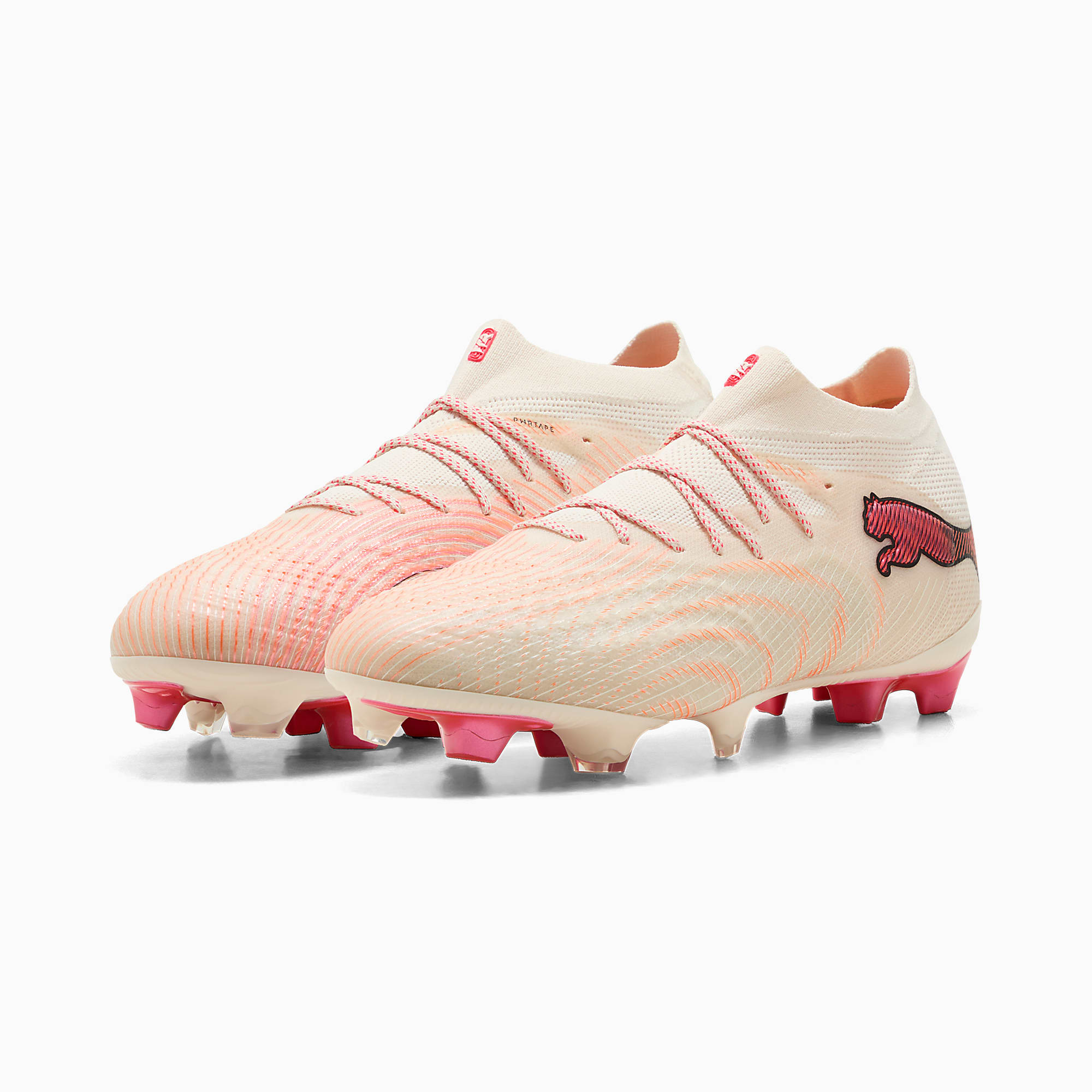 FUTURE 9 ULTIMATE FG UNISEX Krampon - Sugared Almond-PUMA White-Ultra Red-PUMA Black - 109121_01 - Görsel 4