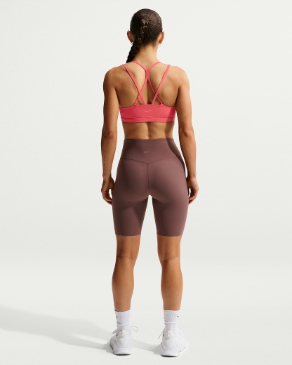 Nike Zenvy Yüksek Belli 20 cm Kadın Bisiklet Şortu - Tattoo/Beyaz