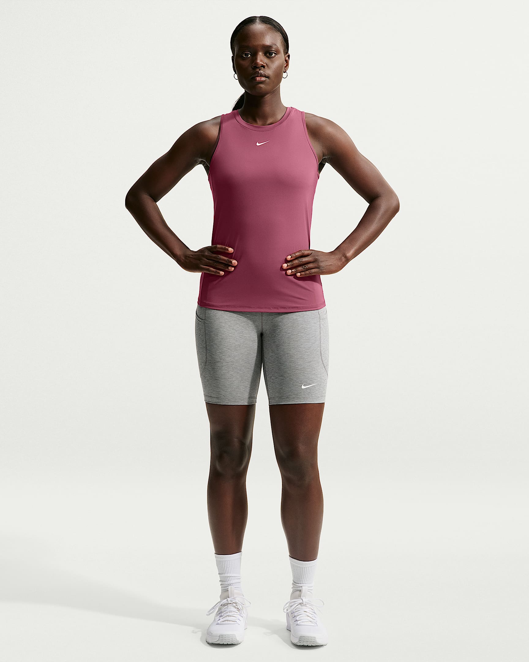 Nike One Classic Dri-FIT Kadın Atleti - Pink Smoke/Beyaz