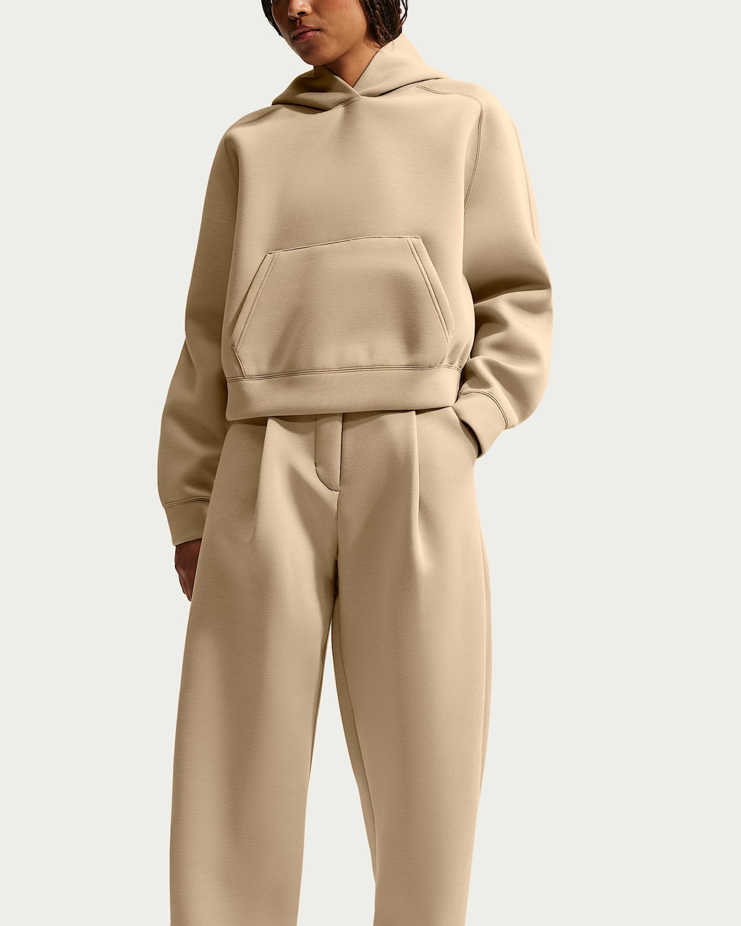 Nike Pregame Fleece Bol Kesimli Normal Belli Kadın Eşofman Altı - Parachute Beige/Parachute Beige