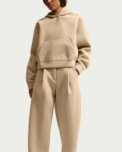 Nike Pregame Fleece Bol Kesimli Normal Belli Kadın Eşofman Altı - Parachute Beige/Parachute Beige