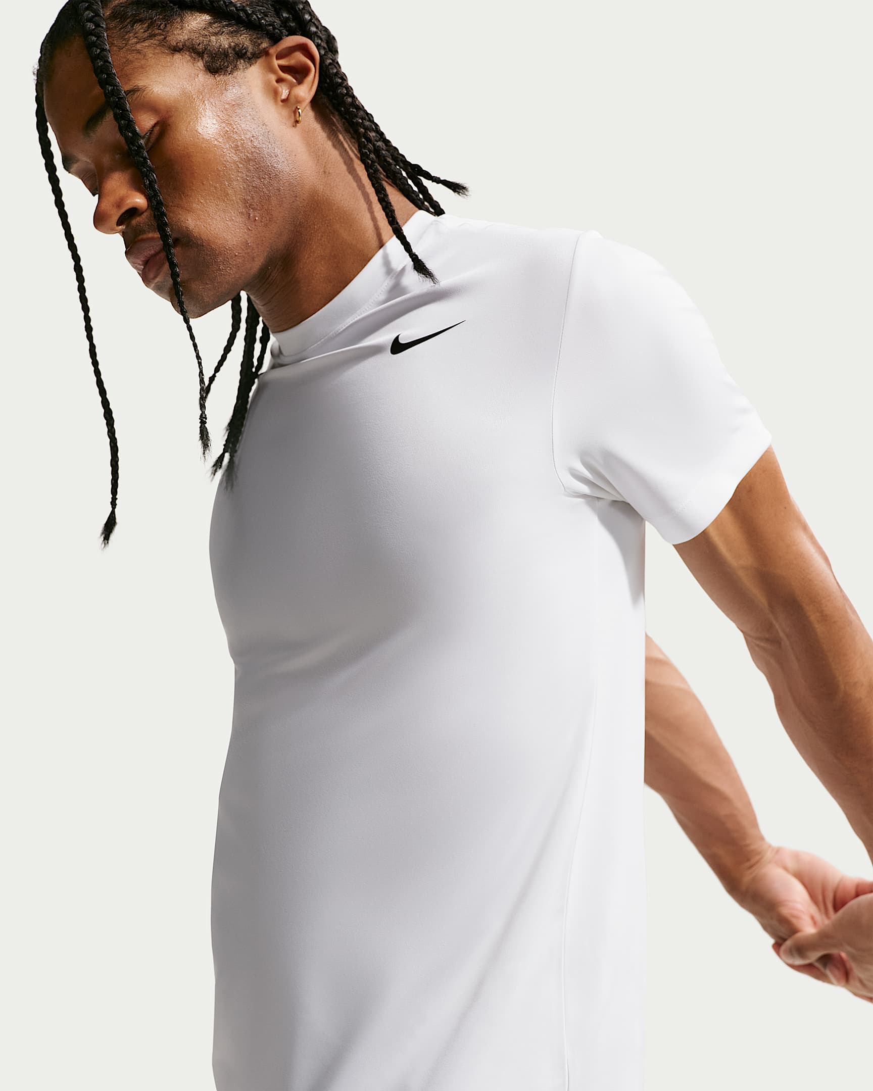 Nike Dri-FIT Erkek Antrenman Tişörtü - Beyaz/Siyah