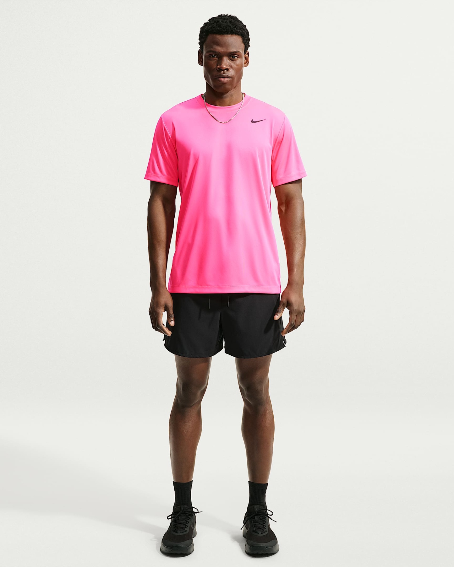 Nike Dri-FIT Erkek Antrenman Tişörtü - Hyper Pink/Siyah