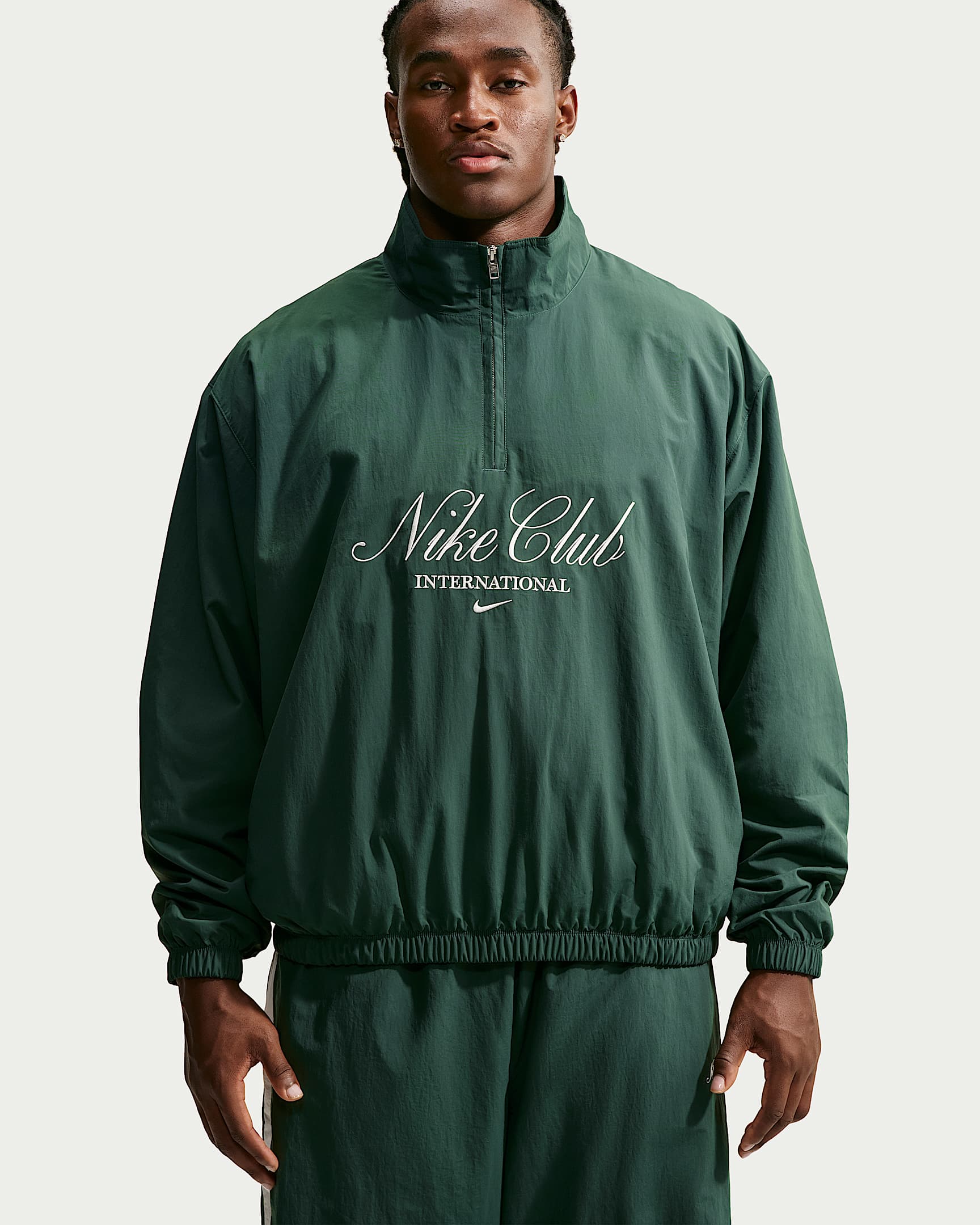Nike Club Yarım Fermuarlı Erkek Ceketi - Fir/Phantom/Phantom