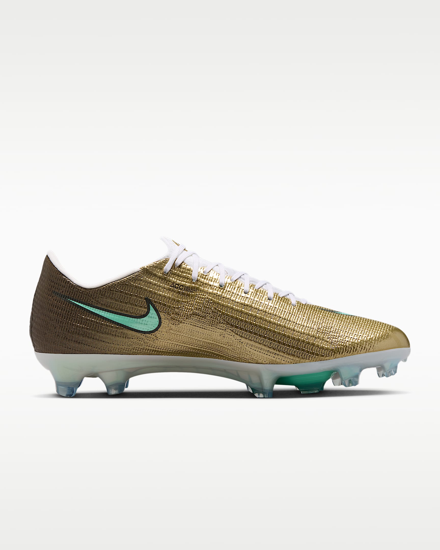 Nike Mercurial Superfly 11 Elite "Kylian Mbappé" Düşük Bilekli Kuru Çim Zemin Kramponu - Metallic Gold/Green Glow