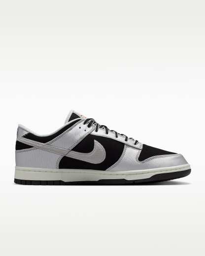 Nike Dunk Low Retro Erkek Ayakkabısı - Metallic Silver/Siyah/Sail/Metallic Silver