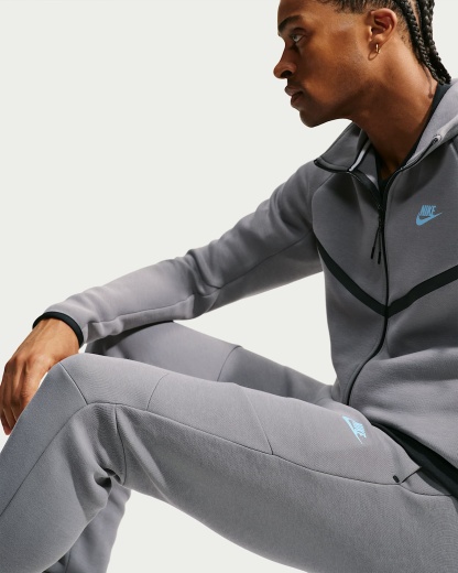 Nike Tech Fleece Erkek Jogger'ı - Smoke Grey/Football Blue