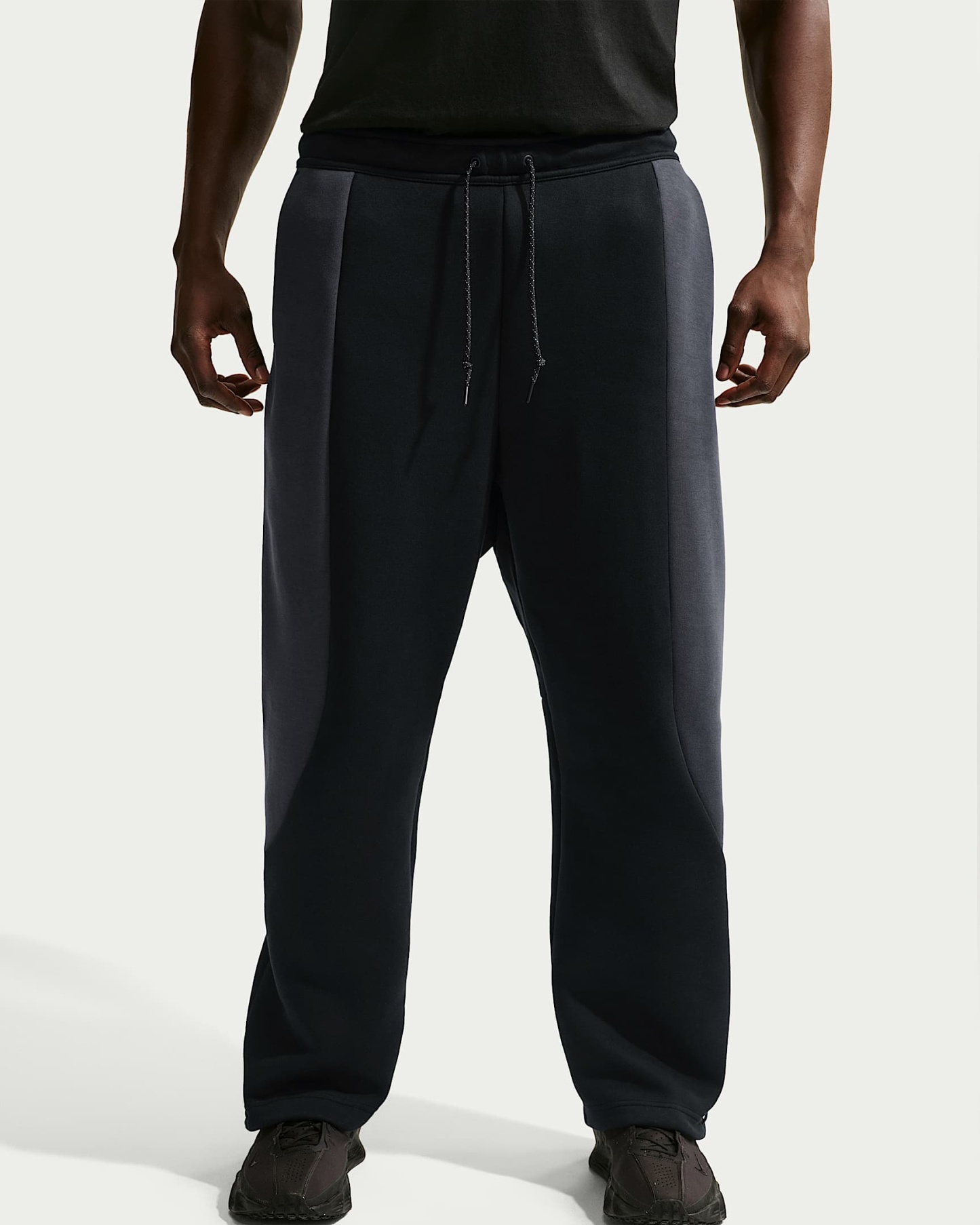 Nike Tech Renk Bloklu Açık Paçalı Fleece Erkek Eşofman Altı - Siyah/Anthracite/Siyah