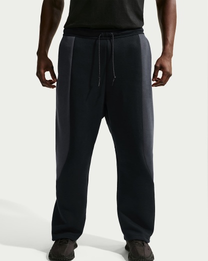 Nike Tech Renk Bloklu Açık Paçalı Fleece Erkek Eşofman Altı - Siyah/Anthracite/Siyah