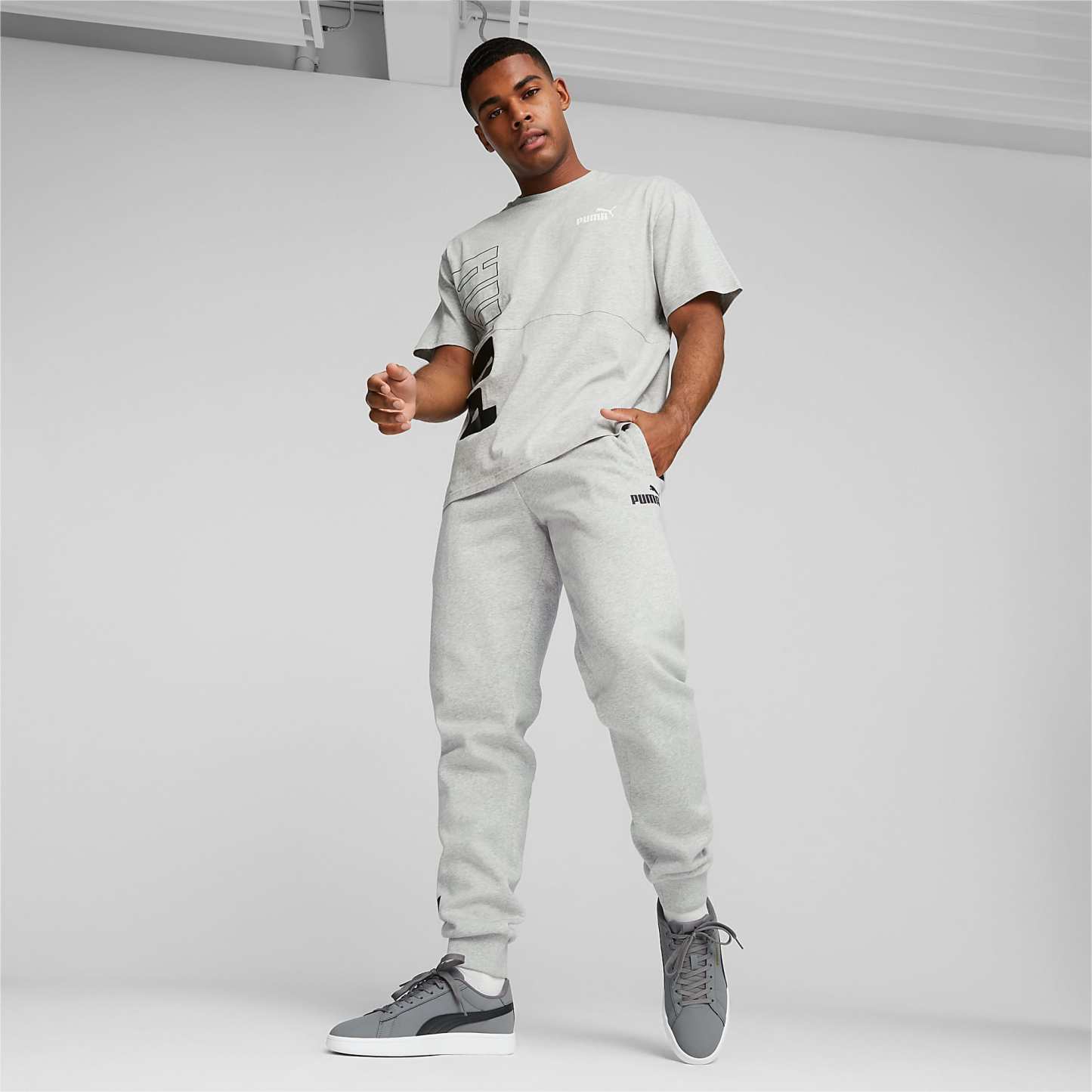PUMA Smash 3.0 Buck Ayakkabı - Cool Dark Gray-PUMA Black-PUMA Gold-PUMA White - 392336_02 - Görsel 3