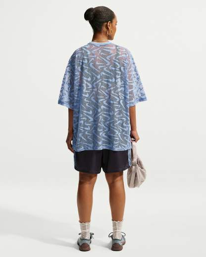 Nike Sportswear Chill Lace Bol Kesimli Kadın Forması - Work Blue/Gridiron/Beyaz