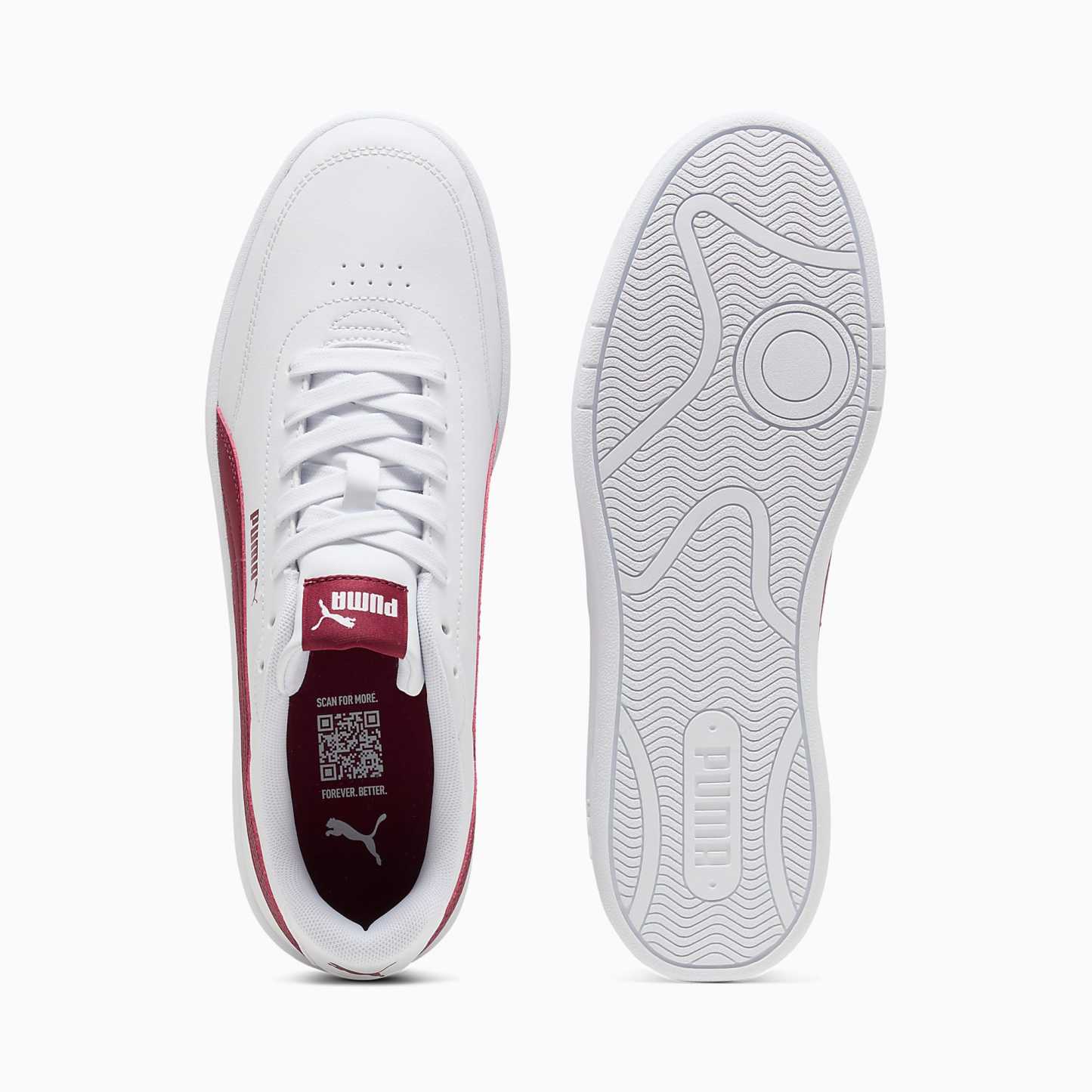 Court CLASSIC Clean UNISEX Ayakkabı - PUMA White-Garnet Glow - 402223_22 - Görsel 4