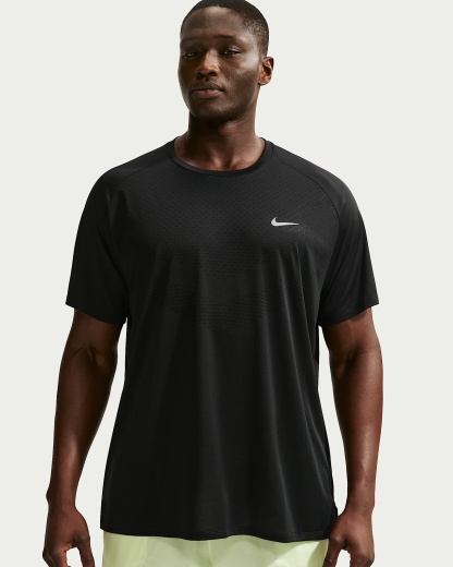 Nike Stride Dri-FIT ADV Kısa Kollu Erkek Koşu Üstü - Siyah