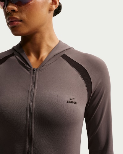 NikeSKIMS Stretch Knit Tam Fermuarlı Baby Kapüşonlu Kadın Üst - NSKM Resin/NSKM Phoenix/NSKM Resin