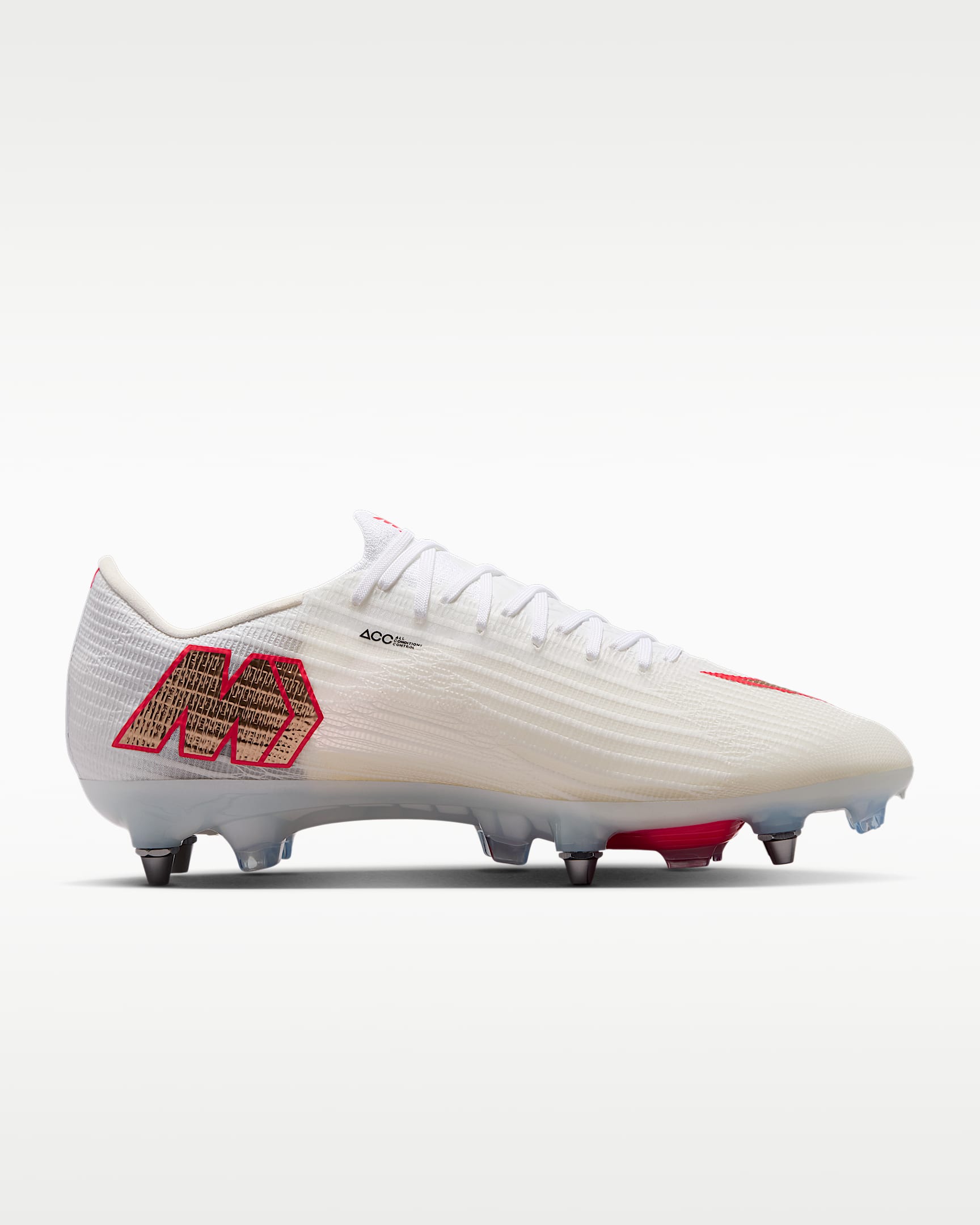 Nike Mercurial Superfly 11 Elite Düşük Bilekli Yumuşak Zemin Kramponu - Beyaz/Bright Crimson/Blur