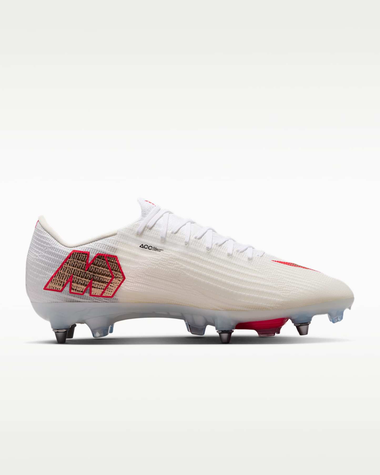 Nike Mercurial Superfly 11 Elite Düşük Bilekli Yumuşak Zemin Kramponu - Beyaz/Bright Crimson/Blur