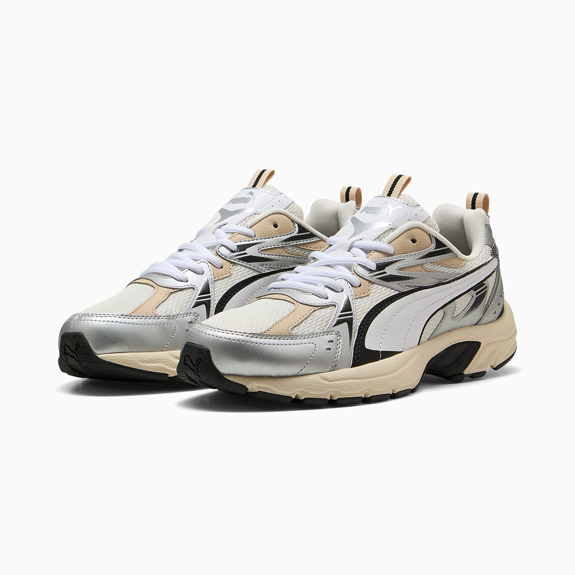 MILENIO Tech UNISEX Ayakkabı - Warm White-PUMA White-PUMA Silver - 402623_03 - Görsel 2