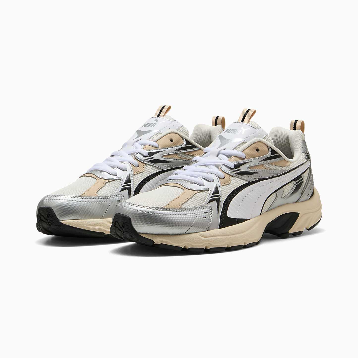 MILENIO Tech UNISEX Ayakkabı - Warm White-PUMA White-PUMA Silver - 402623_03 - Görsel 2