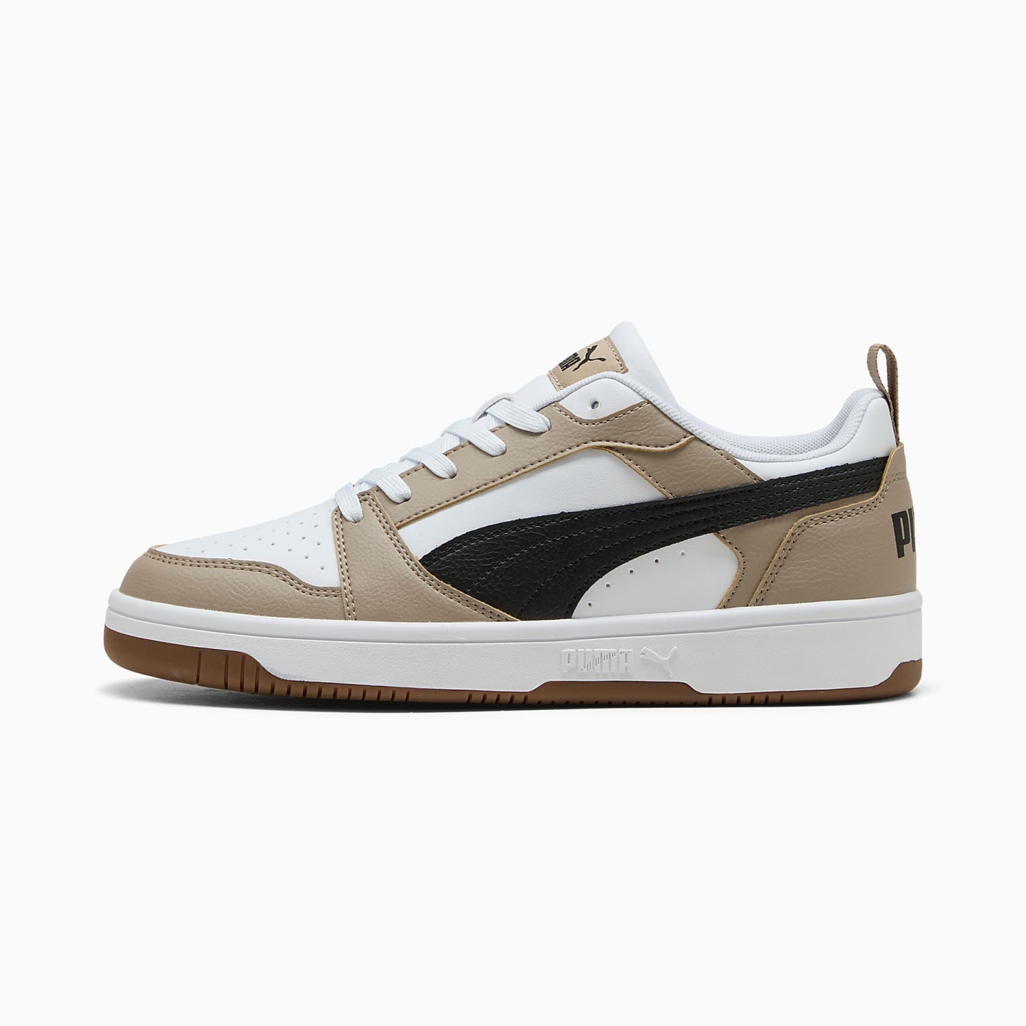 Rebound V6 Low UNISEX Ayakkabı - PUMA White-PUMA Black-Ice Coffee - 406388_52 - Görsel 1