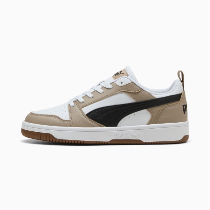 Rebound V6 Low UNISEX Ayakkabı - PUMA White-PUMA Black-Ice Coffee - 406388_52 - Görsel 1