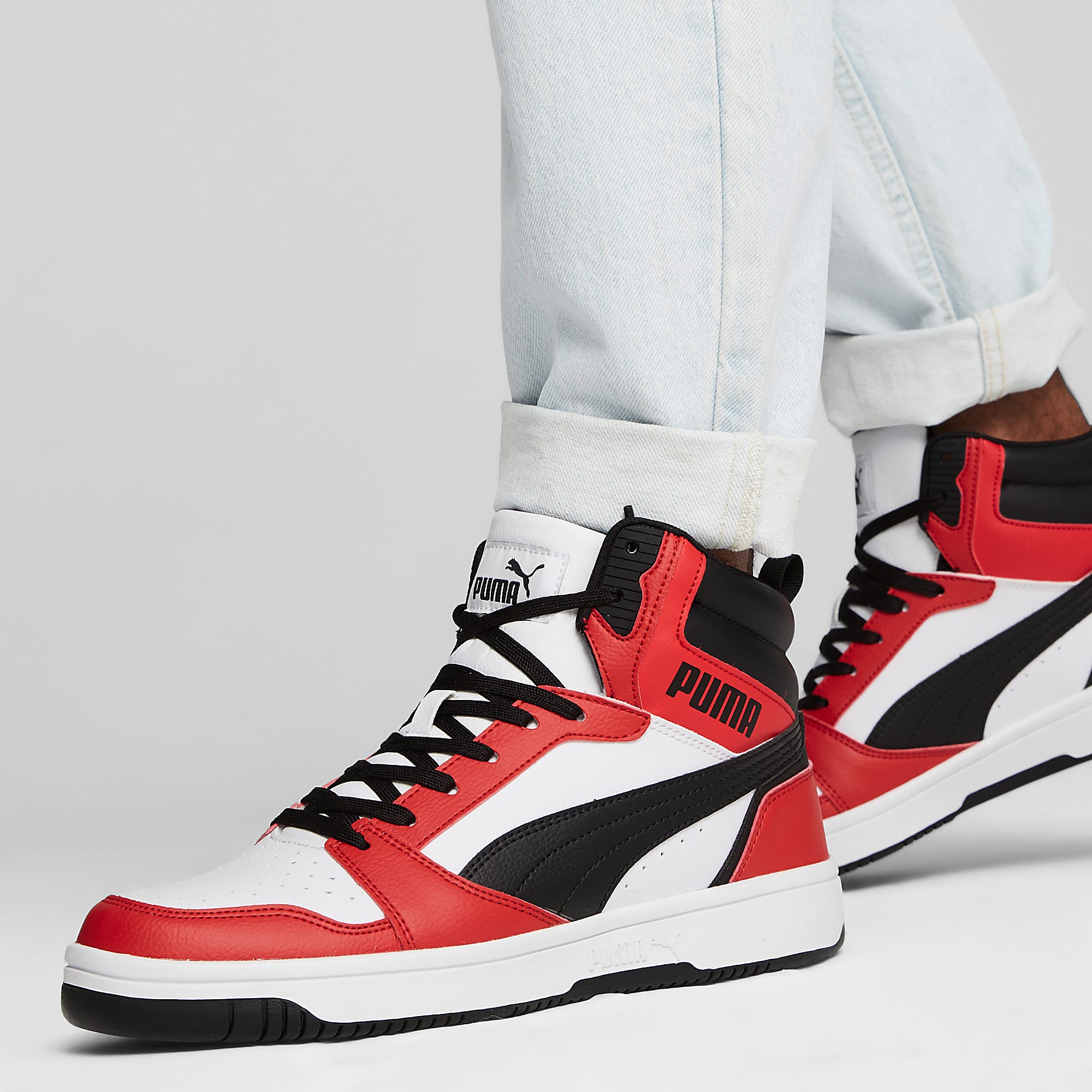 Rebound Ayakkabı - PUMA White-PUMA Black-For All Time Red - 392326_04 - Görsel 2