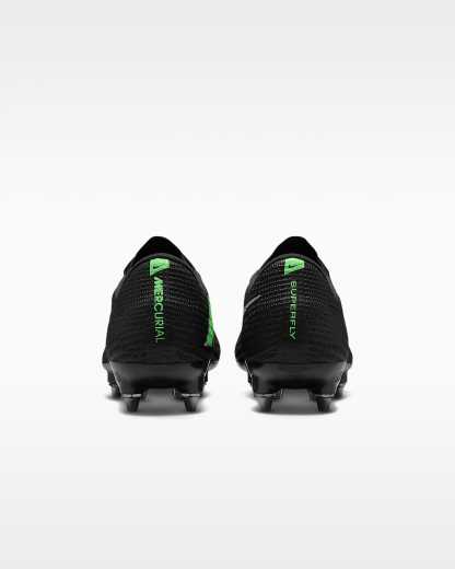 Nike Mercurial Superfly 11 Elite Düşük Bilekli Yumuşak Zemin Kramponu - Siyah/Siyah/Illusion Green