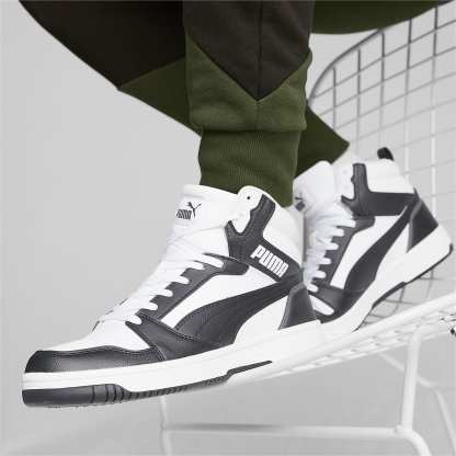 Rebound Ayakkabı - PUMA White-PUMA Black-Shadow Gray-PUMA White - 392326_01 - Görsel 2