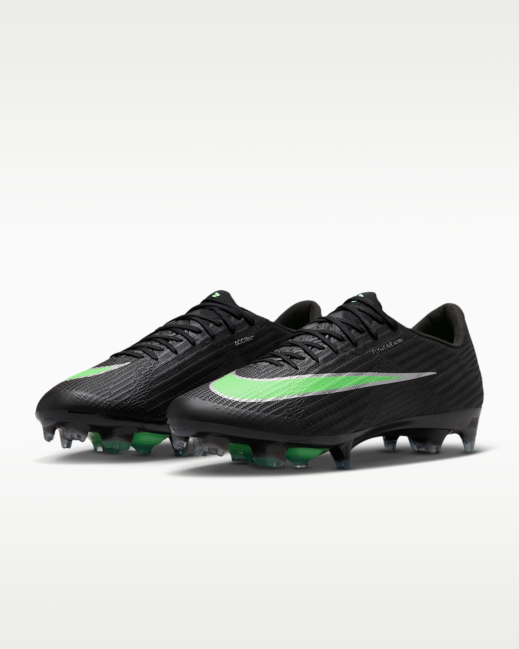 Nike Mercurial Superfly 11 Elite Düşük Bilekli Kuru Çim Zemin Kramponu - Siyah/Siyah/Illusion Green