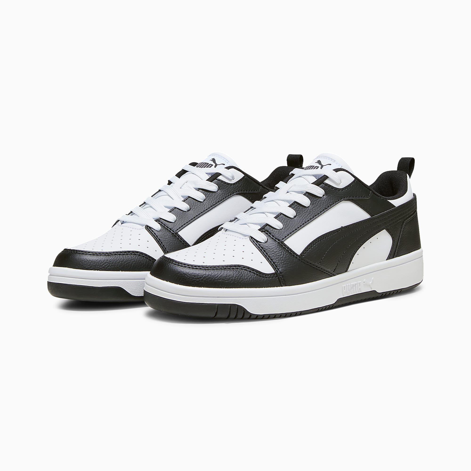 Rebound V6 Low UNISEX Ayakkabı - Puma White-Puma Black-Puma White - 406388_01 - Görsel 4